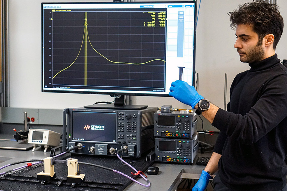 Omid Niksan in the lab