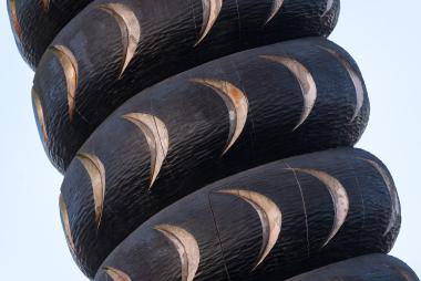 close-up of totem pole at UBC