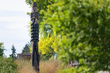 Totem pole outside the UBC bookstore