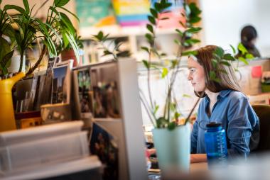Woman working at UBC.