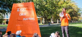 Speaker at Orange Shirt Day event