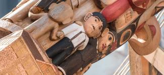 Close up photo of a portion of the reconciliation pole