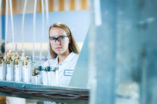 UBC geological engineering student on a co-op placement at BC Research Inc.