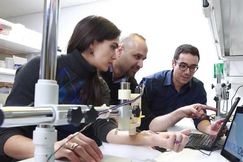 Researchers in discussion