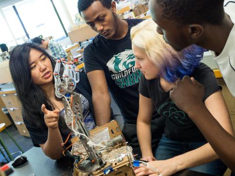 Students at an Engineering Physics competition